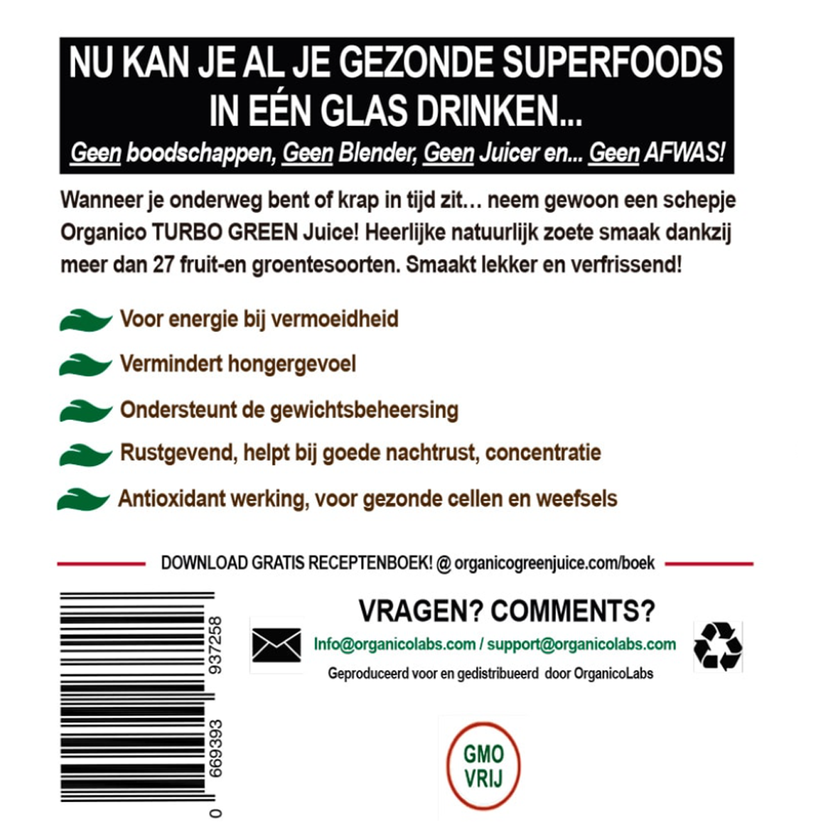 ORGANICO TURBO GREEN JUICE