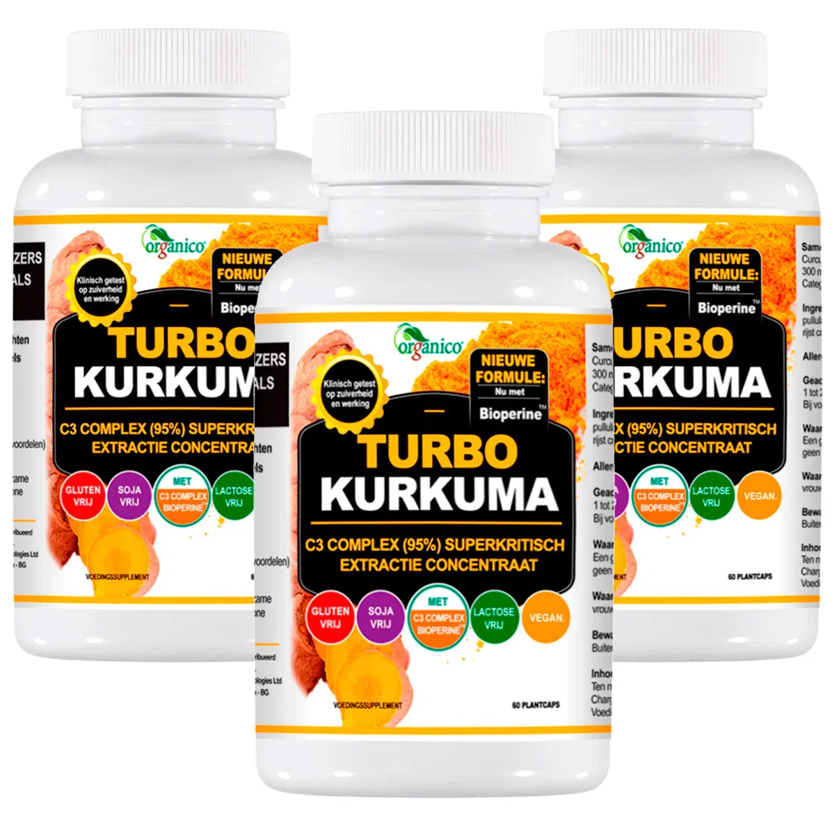 3x Organico Turbo Kurkuma - (33% Korting) - OrganicoLabs