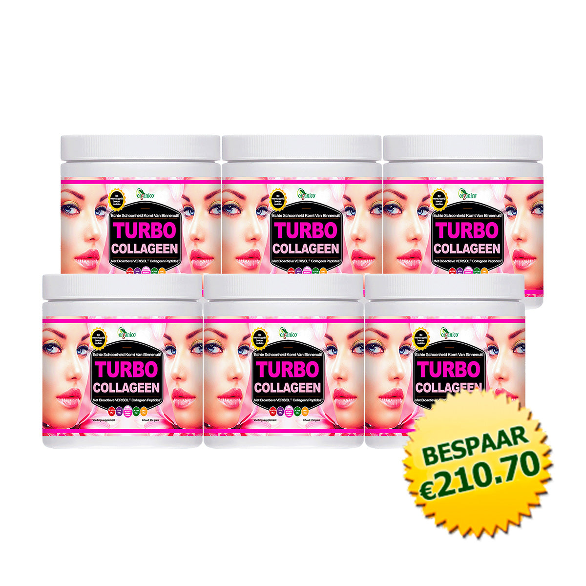 6x Organico Turbo Collageen - éénmalige promotie (50% Korting)