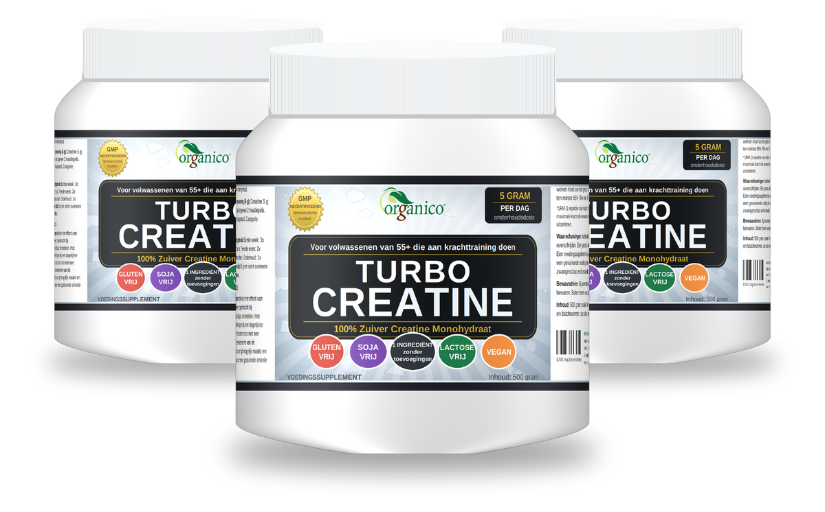 3x Organico Turbo Creatine, voorraad voor ongeveer 10 maanden